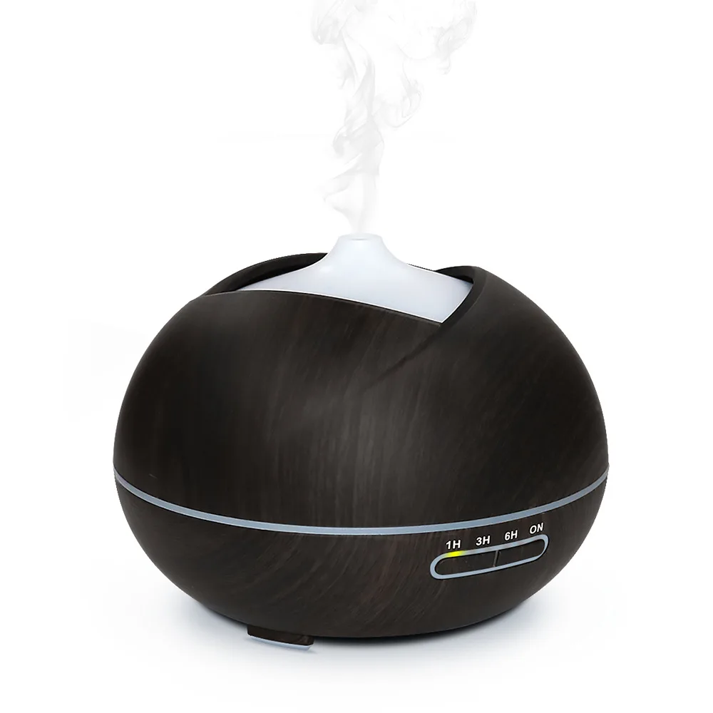 

Ultrasonic Humidifiers 400ml Essential Oil Diffuser Shallow Wooden-Grain with Waterless Auto Shut-Off for Home Office Bedroom