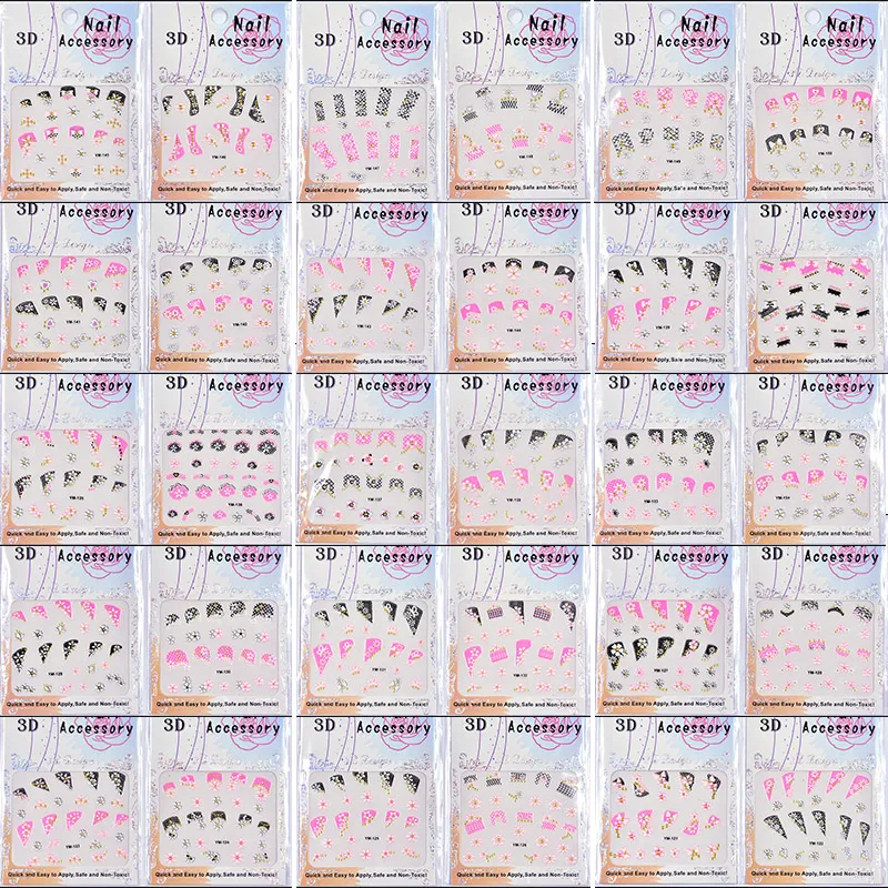 

fashion 3D flower design Water Transfer Nails Art Sticker decals lady women manicure tools Nail Wraps Decals wholesale 100PCS