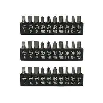 

10pcs per set 6.35mm PZ2 Magnetic Hex Pozi Screwdriver Bits Set Kit with length 25mm type PH1 PH2 T15 T20