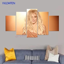 Hd beauty-5 pedaço da arte da lona de arte da música impressão cartaz britney lanças de parede arte da parede da lona fotos para sala de estar enquadrado impressões