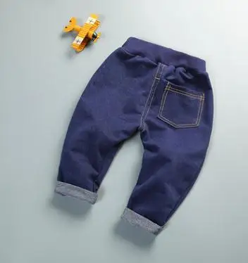 Модные Джинсовые штаны со средней талией г. Весенне-осенние джинсы для маленьких мальчиков повседневные штаны для девочек от 1 до 4 лет, SY-F173112