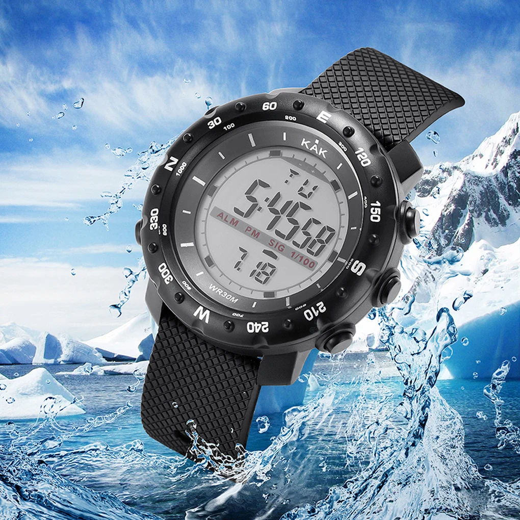 

Men Kid Watch Waterproof Digital Sport Watch LED Luminous Chronograph Wristwatch with Alarm