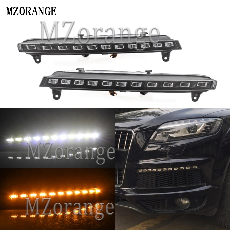 

MZORANGE For Audi Q7 2006 2007 2008 2009 Yellow Turn Signal Car DRL Waterproof 12V LED Daytime Running Light Fog Lamp Bulb
