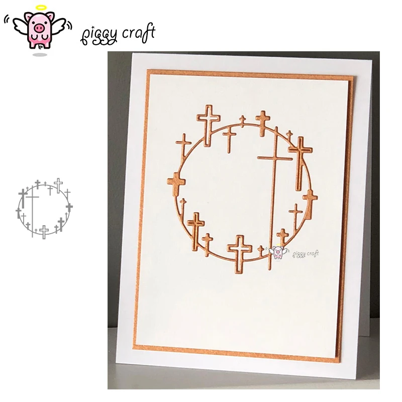 

Piggy Craft metal cutting dies cut die mold Cross circle decoration Scrapbook paper craft knife mould blade punch stencils dies