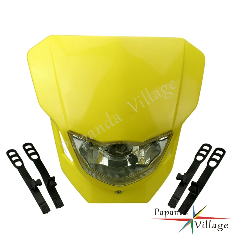 

Papanda Yellow Motorcycle Dirt Bike Head Light Streetfighter Motocross Headlamp for Suzuki DRZ RMZ RM TS RM