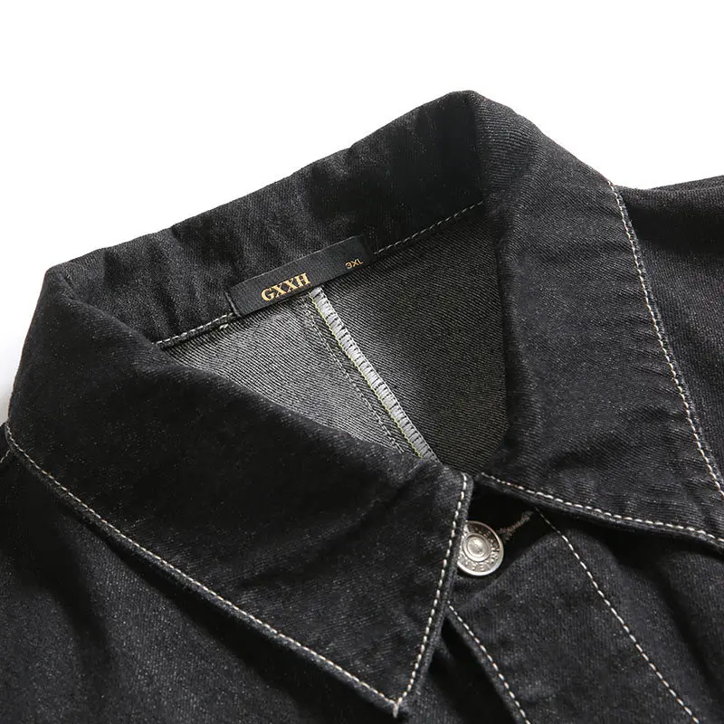 Большие размеры, XXL-7XL, Мужская джинсовая ветровка, осенне-зимние модели, длинная куртка, брендовая повседневная куртка