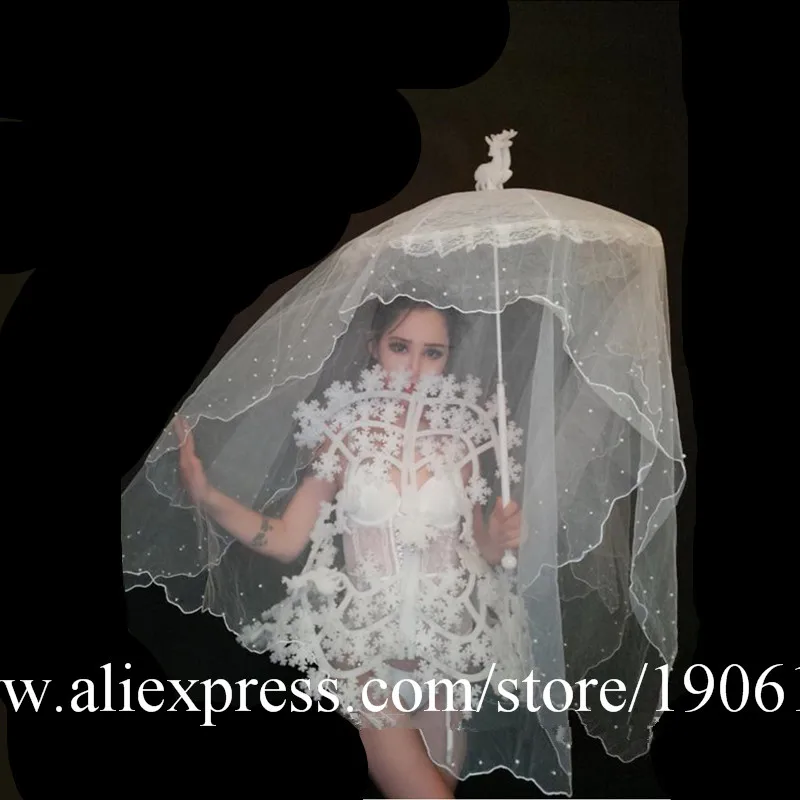 Mysterious snowflake theme ds singer show gogo hundred dj bar nightclub costumes05