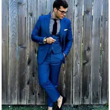 Кепка в стиле военно-морского флота синий смокинг жениха 3 шт Slim Fit Мужские свадебные Выпускные вечерние костюм жениха Одежда Лучший человек костюм для жениха наряд