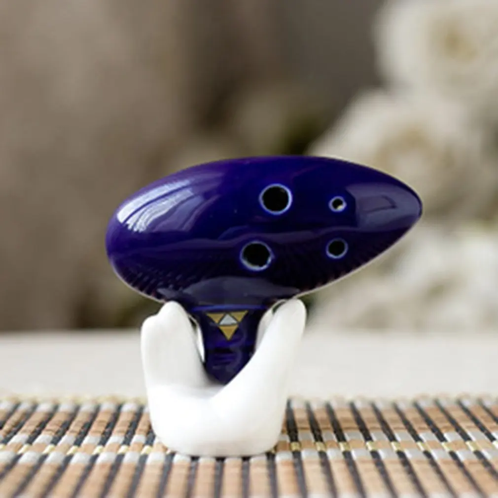 

12 Hole Midrange C Ocarina Music Instrument Gift with Textbook, Display Stand, Protective Bag Stand Musical Instrument