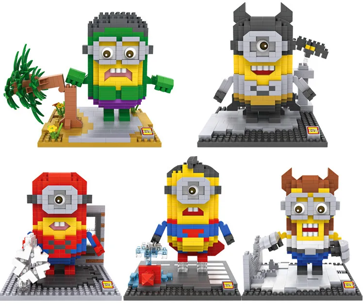 

Mini Nano Block LOZ Despicable Me Avenger Captain America Iron Man Thor Superman Hulk Batman Spider-Man Building Blocks Bricks