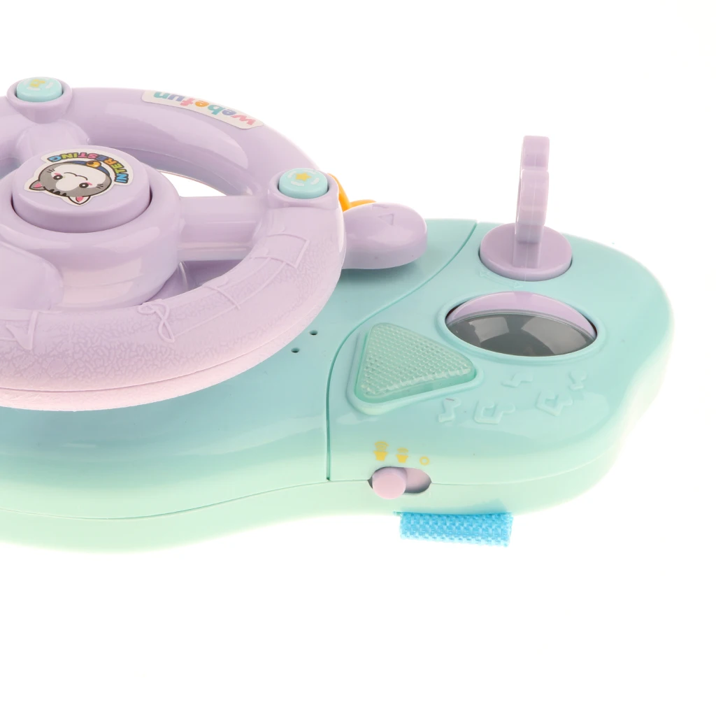 Kids Steering Wheel with Lights, Horn, Music and Sound Educational Toy Turn and Learn Driver Pretend Games For Crib Attachments