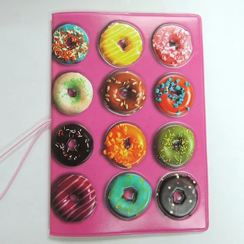 

ALIEME Passport Cover Hot Sale candy Food Doughnut PVC Passport Holder Cover Identity ID Credit Card Document Folder 14*9.6CM