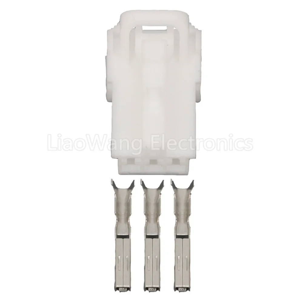 

10 Sets 3 Pin White Plastic Cable Harness Connector Automotive Connectors with Terminal DJ7031Y-1.5-21 3P