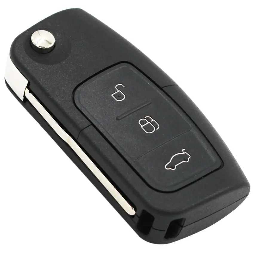 Складной флип ключ 3 кнопки дистанционного ключ дистанционного управления чехол Корпус HU101 лезвия для Ford Focus Fiesta Mondeo C-MAX S-MAX Kuga Galaxy