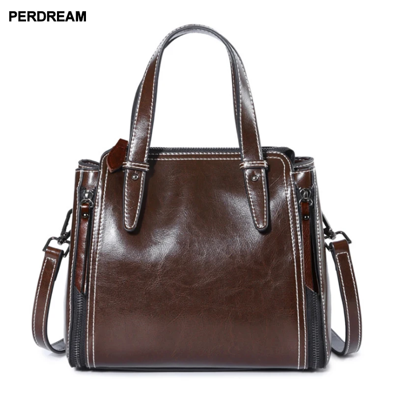 

2018 new leather women's bag portable slung women's bag European style fashion leather bag