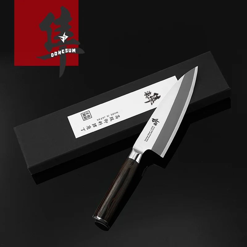 Японский нож Deba с рыбной головкой, нож для лосося, сашими, суши, кухонный нож, Германия, импорт, 1,4116 сталь - Цвет: 210mm Deba sheath
