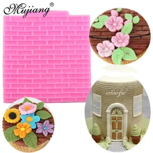 Kasteel Bakstenen Muur Textuur Cake Grens Siliconen Cakevormen Cupcake Fondant Cake Decorating Gereedschap Gumpaste Chocolade Mallen XL385