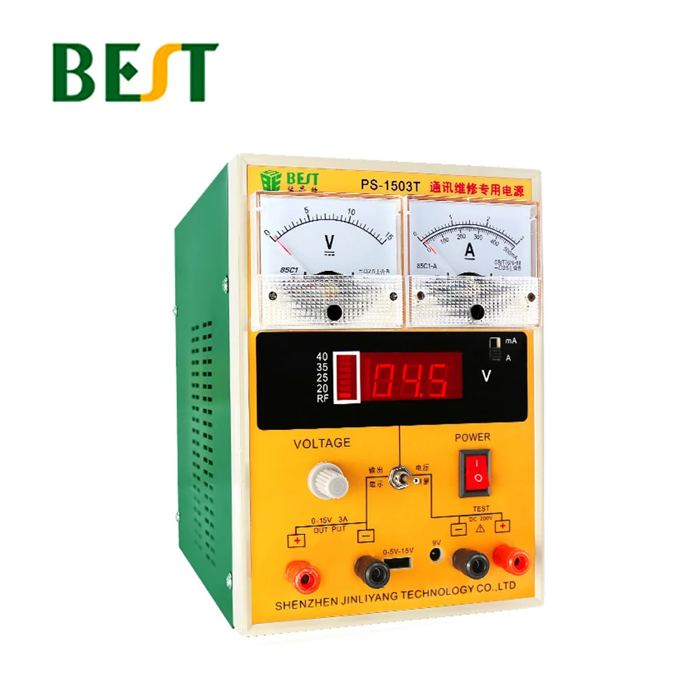 BEST 1503T 15V3A Mobile Phone DC Regulated Power Supply Repair Pointer Table LED Digital Display GSM Signal Detection Function