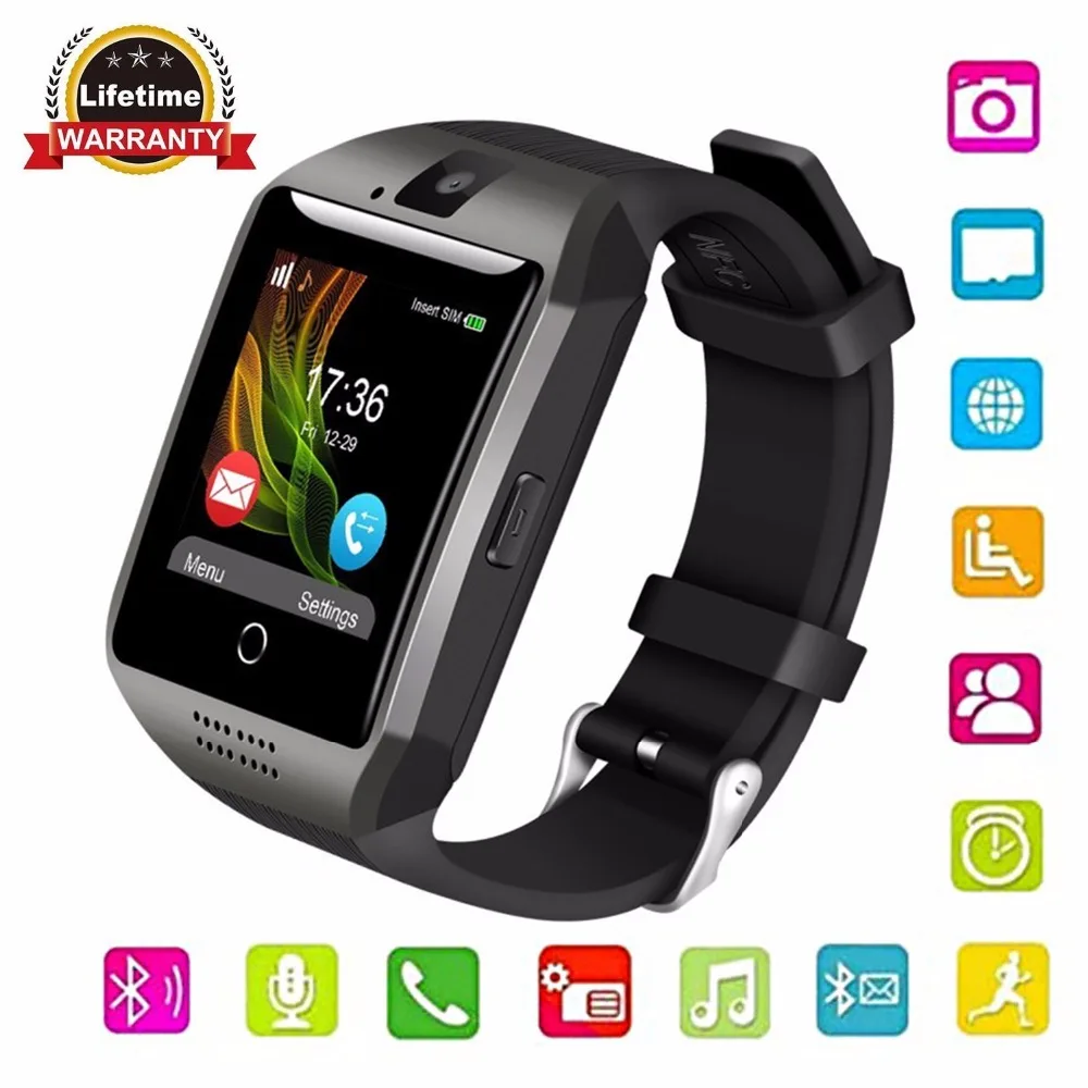 melhor Gonoker Q18 Smartwatch Inteligente Relógios Touchscreen com Câmera Do Bluetooth Relógio De Pulso Inteligente Relógio Do Telefone Celular com o Cartão Sim DZ09 X6