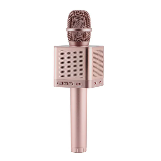 MicGeek Q10S беспроводной Bluetooth ручной микрофон семья караоке KTV стерео музыкальный плеер для Android IOS смартфон - Цвет: Rose Gold