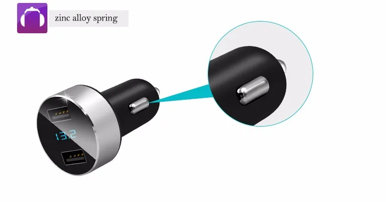 KORSEED автомобильное зарядное устройство Мини Сплав 3.1A двойной usb быстрое зарядное устройство Автомобильный-Стайлинг Обнаружение напряжения для мобильного телефона pad gps PDA psp и т. Д