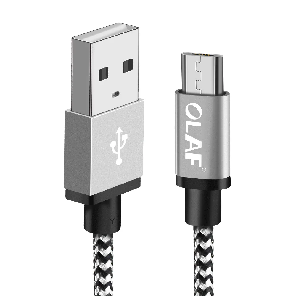 Олаф Micro USB кабель 2 м 3 м нейлоновый плетеный кабель для быстрой зарядки и передачи данных для samsung huawei Xiaomi Android Microusb телефонный кабель