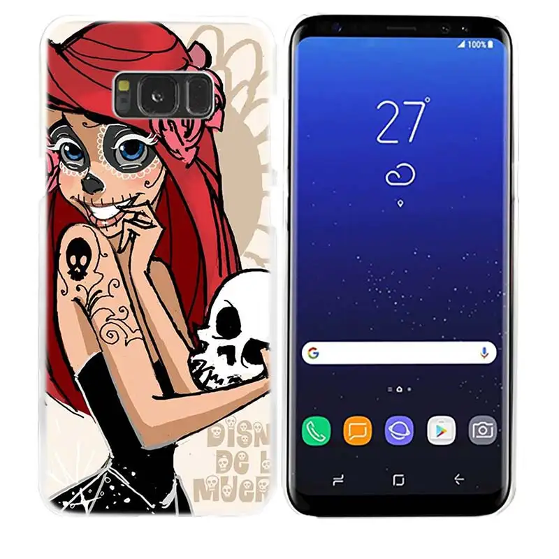 Чехол для samsung Galaxy S8 S9 Plus S4 S5 Mini S6 S7 Edge прозрачный жесткий пластик PC Coque Обложка Татуированная принцесса Алиса Ариэль Жасмин - Цвет: 06