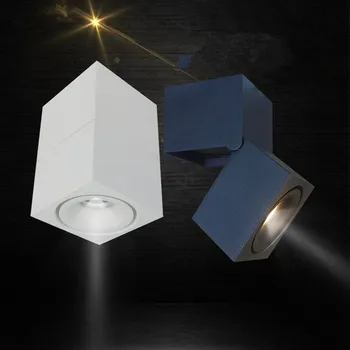 

10pcs Surface Mounted square LED Downlight White / black led lamp 3W 7W 12W 15W COB led spot light blub LED COB ceiling light