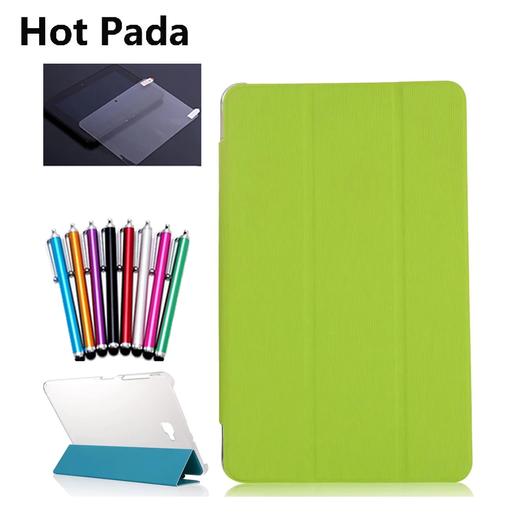 

Hot Pada Hot Pada transparent 10.1'' tablet smart cover case for samsung galaxy tab A 10.1 2016 T580 T585 case+screen protector+