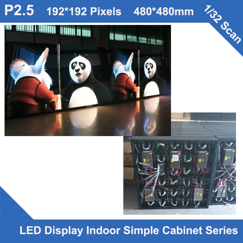 

TEEHO P2.5 indoor simple Cabinet 480mm*480mm 1/32 scan video led screen fixed installation hopital hotel wedding church