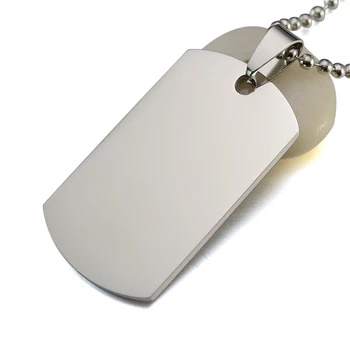 

50PCS/lot High polished Stainless Steel Rectangular Blank Dog Tag Charm Pendant