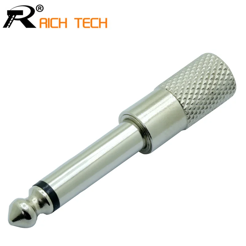 

SUPER QUALITY 4pcs/LOT METAL 6.35MM MONO MALE TO 3.5MM MONO JACK CONNECTOR ADAPTER
