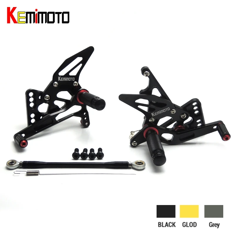 

KEMiMOTO GSXR1000 2005 2006 K5 CNC Adjustable Rear Sets Rearset Footrest Foot Rest Pegs for SUZUKI K5 GSX-R1000 2005 2006