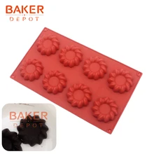 Бейкер депо силиконовые формы для печенья пончиков круглый торт оборудование для выпечки 8 отверстий украшение для тортов, цветок формы diy Конфета шоколад