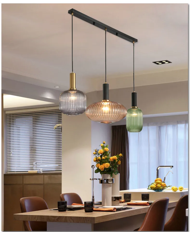 

Nordic restaurant chandelier bar bed simple modern Japanese personality bedroom glass designer lamps
