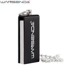 WANSENDA Mini USB Flash Drive 64gb 32gb pendrive with chain 16gb 8gb waterproof pen drive 2.0 external storage usb memory stick