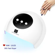 36 Вт Светодиодный УФ-лампа для ногтей с 12 шт. светодиодный ногтевые лампы, гель-Сушилка для ногтей с УФ-светом профессиональный и инфракрасный автоматический датчик инструмент для ногтей