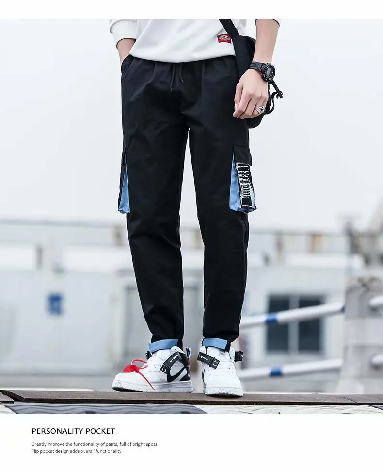 Мужские брюки в стиле хип-хоп, kpop, повседневные брюки-карго, обтягивающие спортивные штаны, джоггеры, modis, уличные брюки, harajuku, спортивные штаны