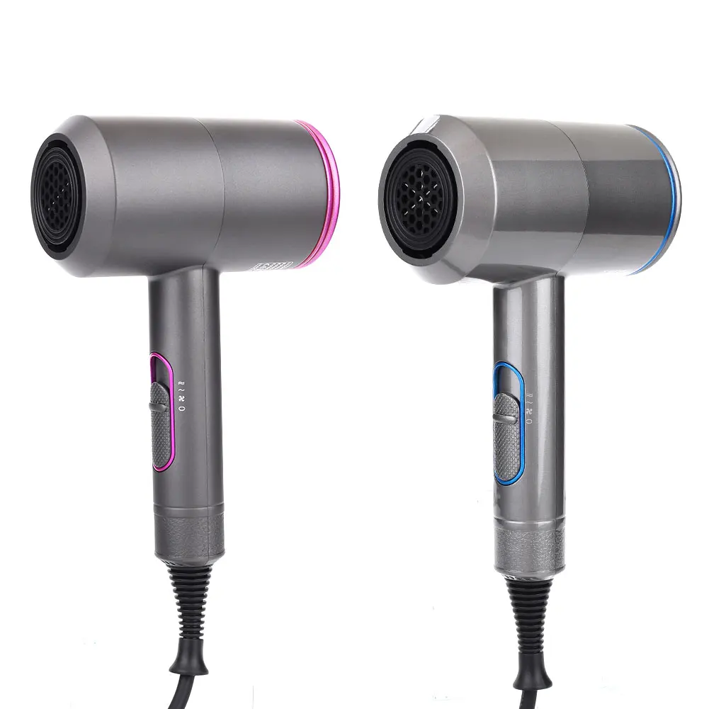 

High Power Mute Hot and Cold Hair Dryer Blue Two Air Outlets Three-Speed Adjustment Powerful Uniform Wind Safety Back Cover