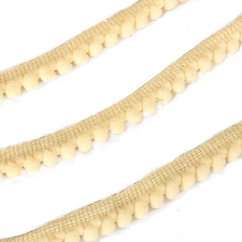Vibrant Pom Pom Trim Fringe Ribbon for Crafts and Sewing - 5 Yards