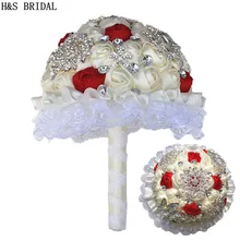 H& S свадебный горный хрусталь кружева Свадебный букет аксессуары для свадьбы свадебный букеты Искусственные Свадебный букет s buque de noiva