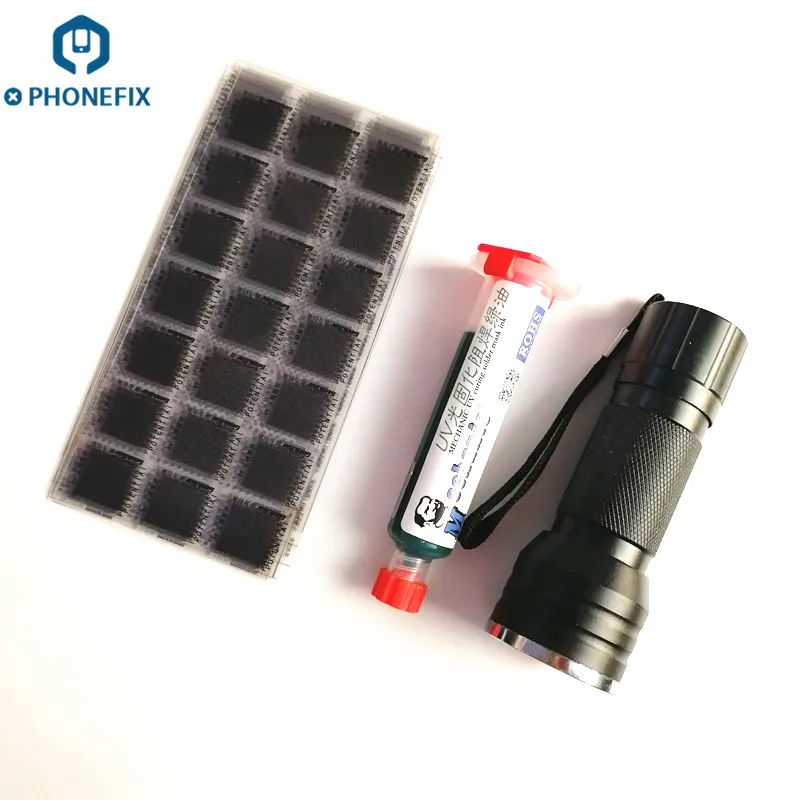 

Green Oil Curing Purple Light Flux Paste Solder Mask Ink Net For iPhone NAND Flash Circuit Board Repair