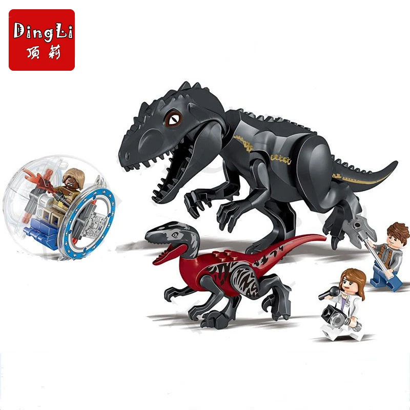 Jurassic Park World  Tyrannosaurus Indominus Rex Indoraptor Building Blocks  Compatible with Legoe Dinosaur Figures Bricks Toys