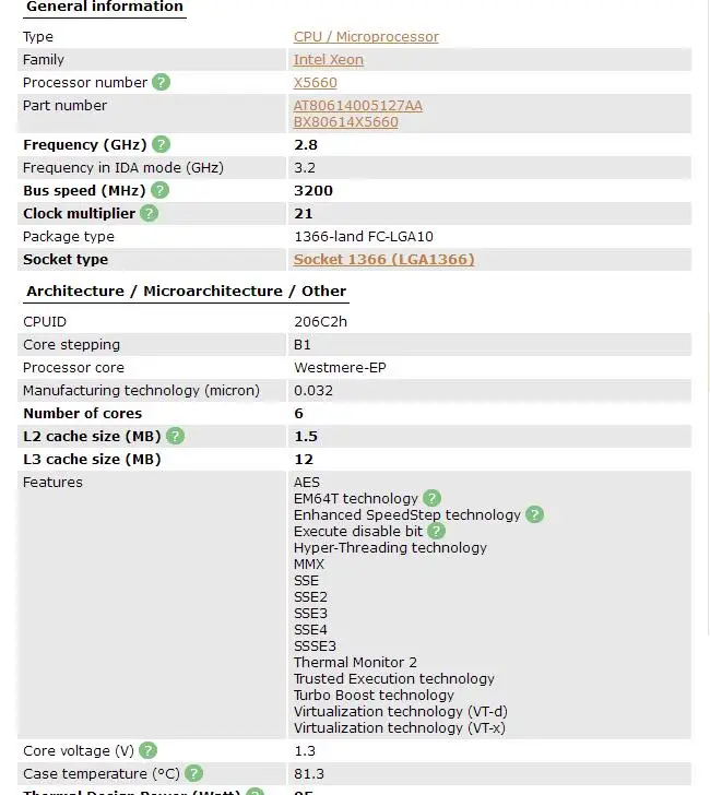 Intel Xeon Processor X5660 PC Server CPU  12M LGA 1366 Server Six Core  CPU processors