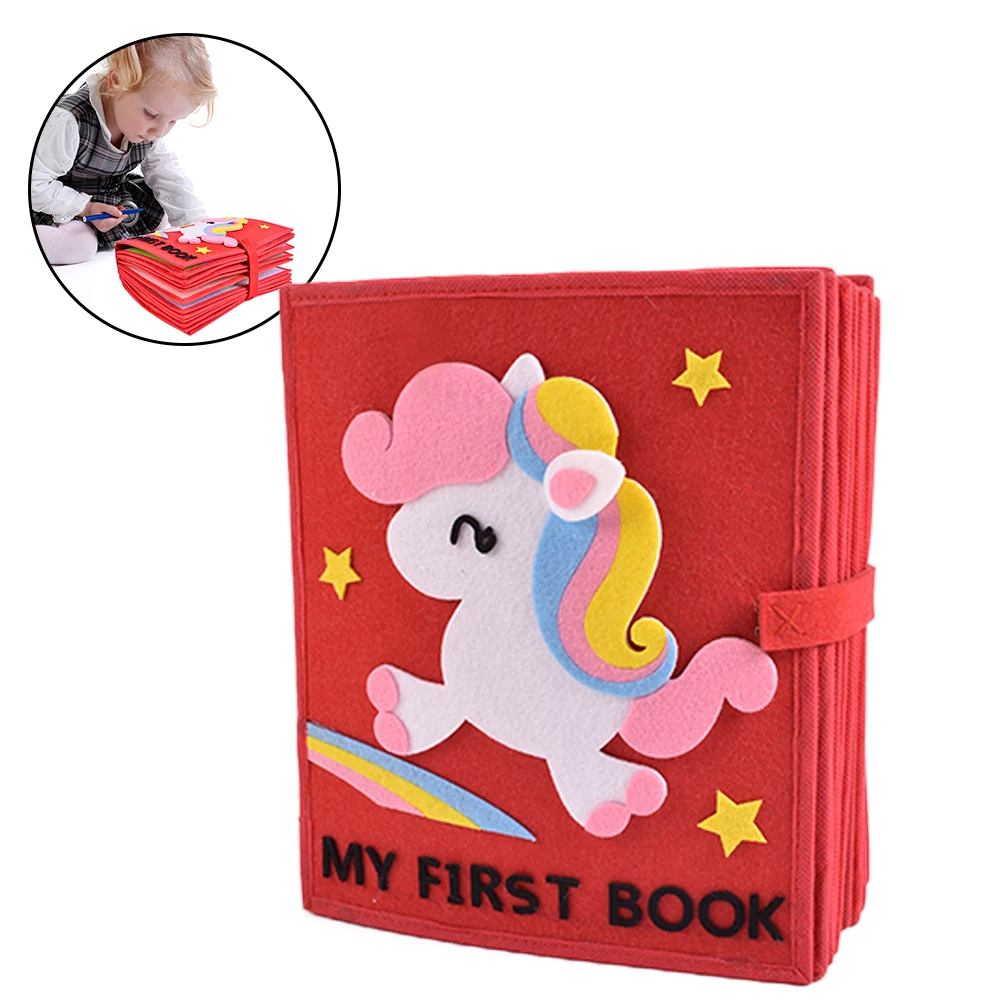 Pacote de Material Primeiro Livro Crianças Pano Silencioso Não-tecido Conjunto Educação Precoce Montessori Iluminação Faça Você Mesmo Quebra-cabeça Livros Meu 4 Online shopping
