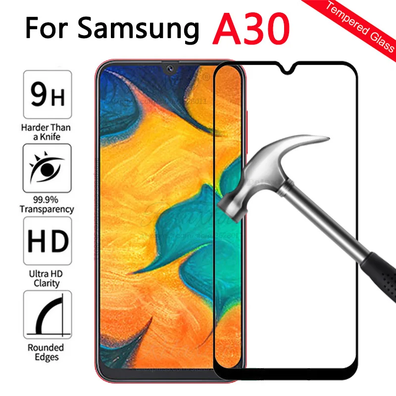 Full Coverage Tempered Glass For Samsung Galaxy A30 Protective glass on the A 30 A305F Screen Protector Film 9h | Мобильные телефоны