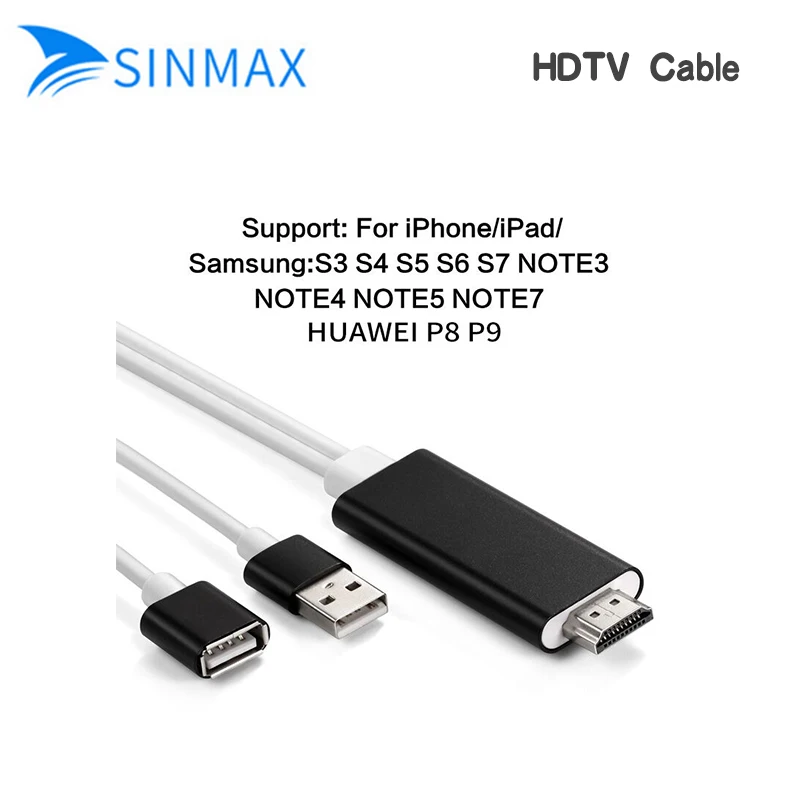 HDTV кабель для lightning/HDMI 1080 P Plug & Play HD зеркалирование Кабель-адаптер для iPhone/iPad для samsung Примечание 7 для huawei P8 P9