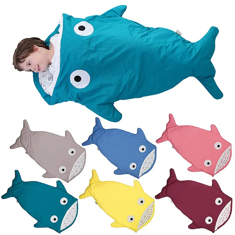 Kids Cute Shark Sleeping Bag Anti kicking Winter Cotton Stroller