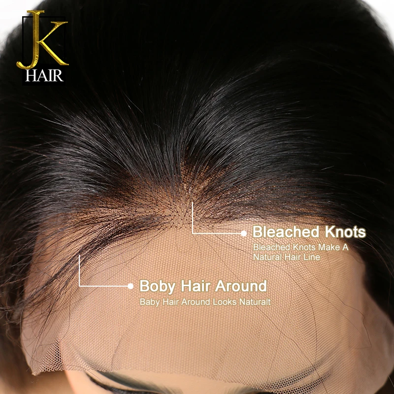Парики из натуральных волос на шнурках без клея, бразильские волосы Remy, прямые человеческие парики для черных женщин, предварительно выщипанные волосы JK