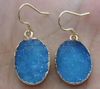 

E051515 BLUE Slice Earrings